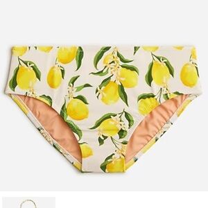 J crew yellow lemons Girls' ruffle halter-neck two-piece swimsuit with UPF 50+